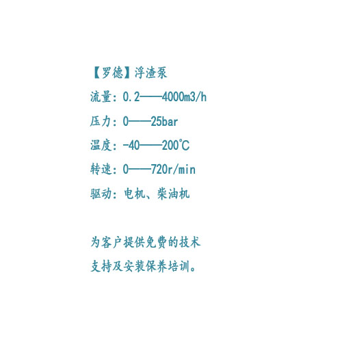 油泥浮渣泵技术参数 油泥浮渣泵技术参数